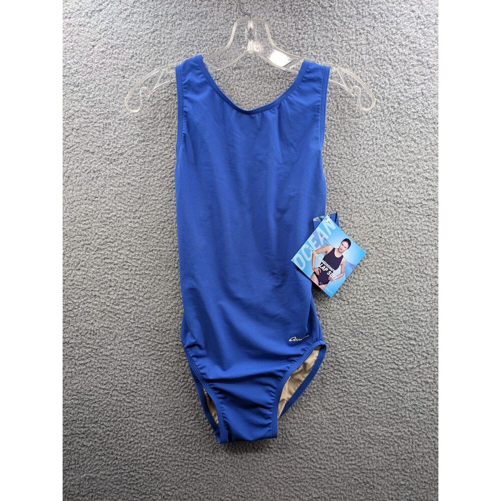 NWT Dolfin Aquashape Women's Conservative Blue Lap Swim Suit size 32/6